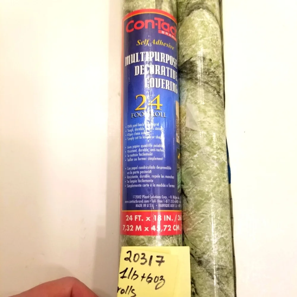 Con-Tact Paper 24 ft. Green 9J58 Italian Marble 1 Roll Plus Bonus Partial Roll